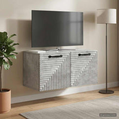 vidaXL Wall-Mounted TV Cabinet Concrete Grey 59.5 x 31 x 30 cm 4