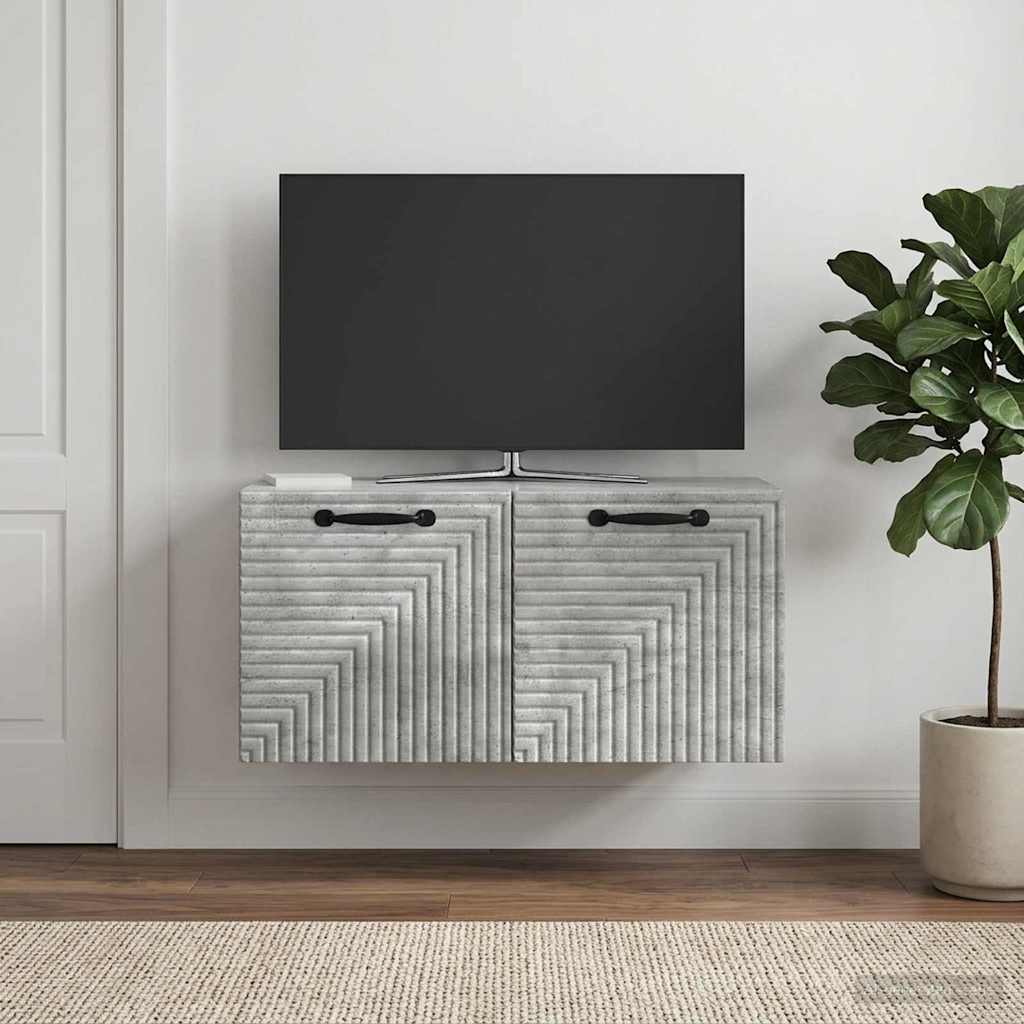 vidaXL Wall-Mounted TV Cabinet Concrete Grey 59.5 x 31 x 30 cm 1