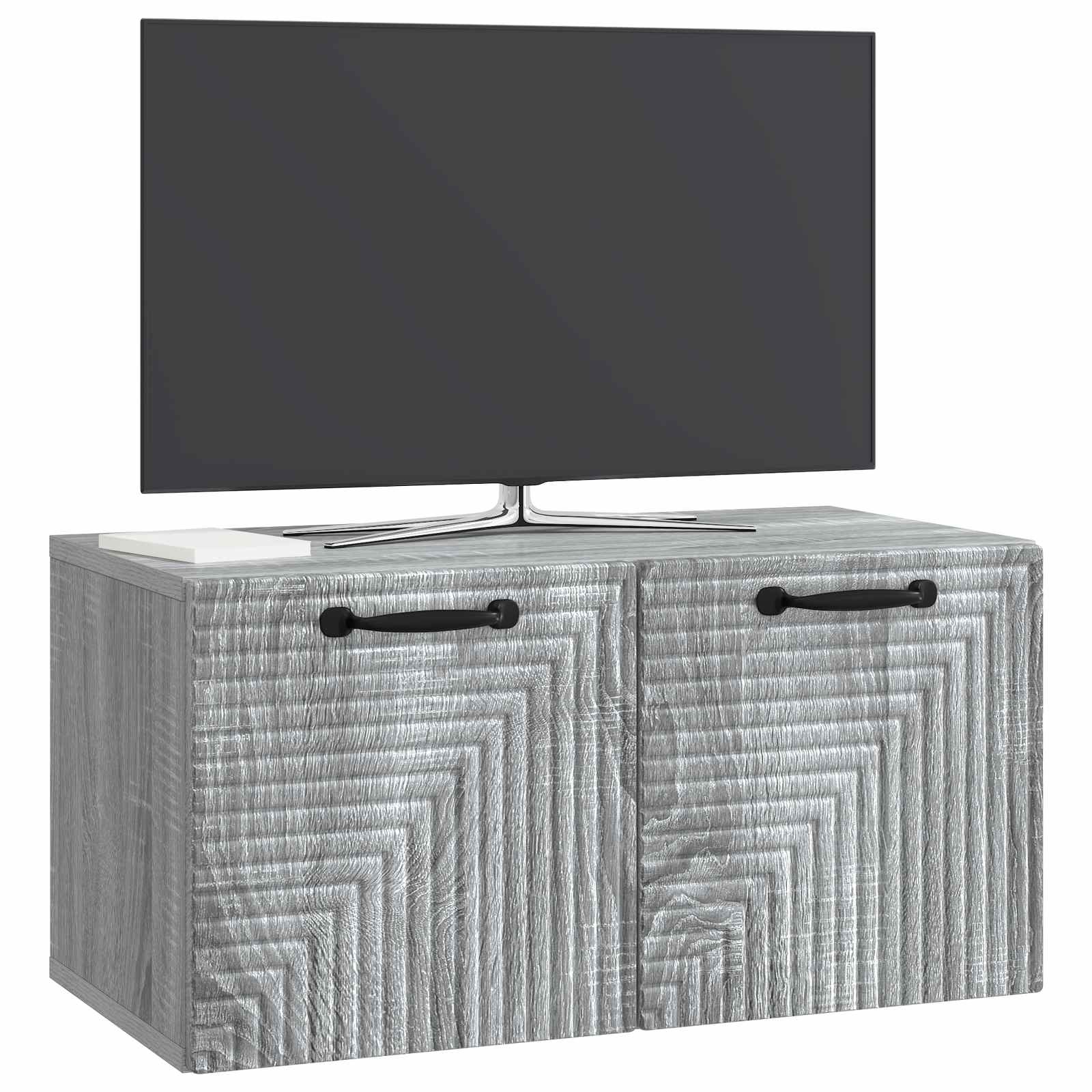 vidaXL Wall-Mounted TV Cabinet Grey Sonoma 59.5 x 31 x 30 cm 3
