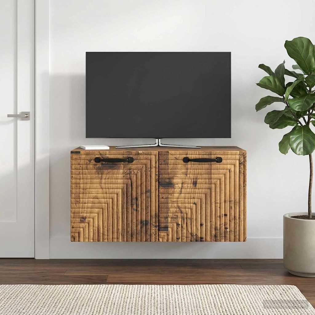 vidaXL Wall-Mounted TV Cabinet Wall-mounted Old Wood 59.5 x 31 x 30 cm 4