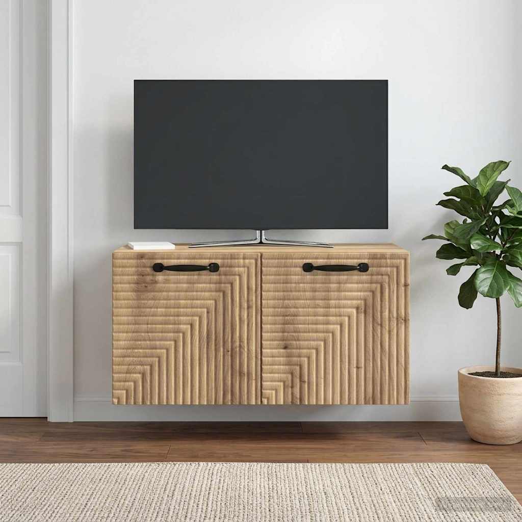 vidaXL Wall-Mounted TV Cabinet 59.5 x 31 x 30 cm Artisan Oak 1