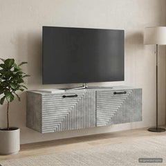 Wall-Mounted TV Cabinet 98 x 31 x 30 cm Concrete grey