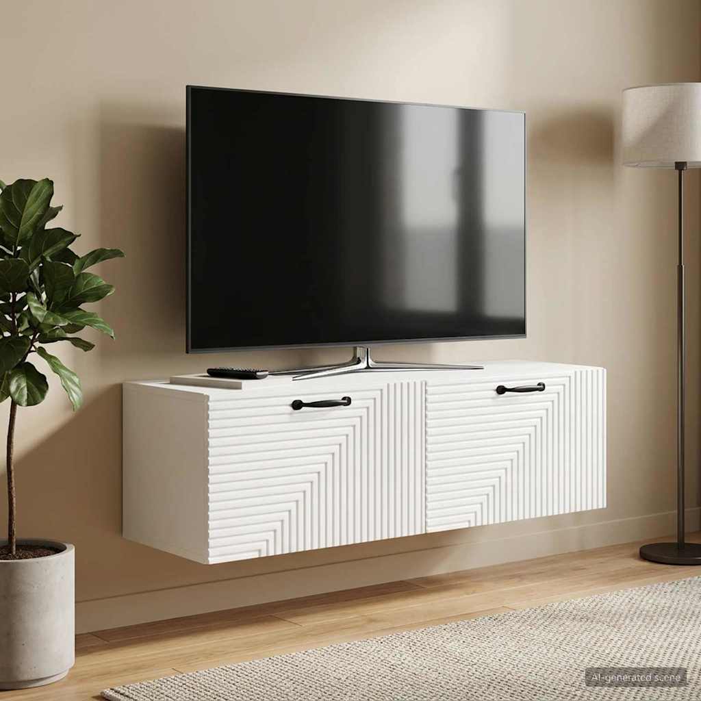 vidaXL Wall-Mounted TV Cabinet High Gloss White 98 x 31 x 30 cm 4