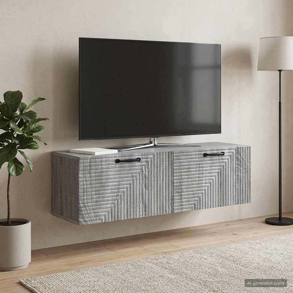 Wall-Mounted TV Cabinet 98 x 31 x 30 cm Grey sonoma