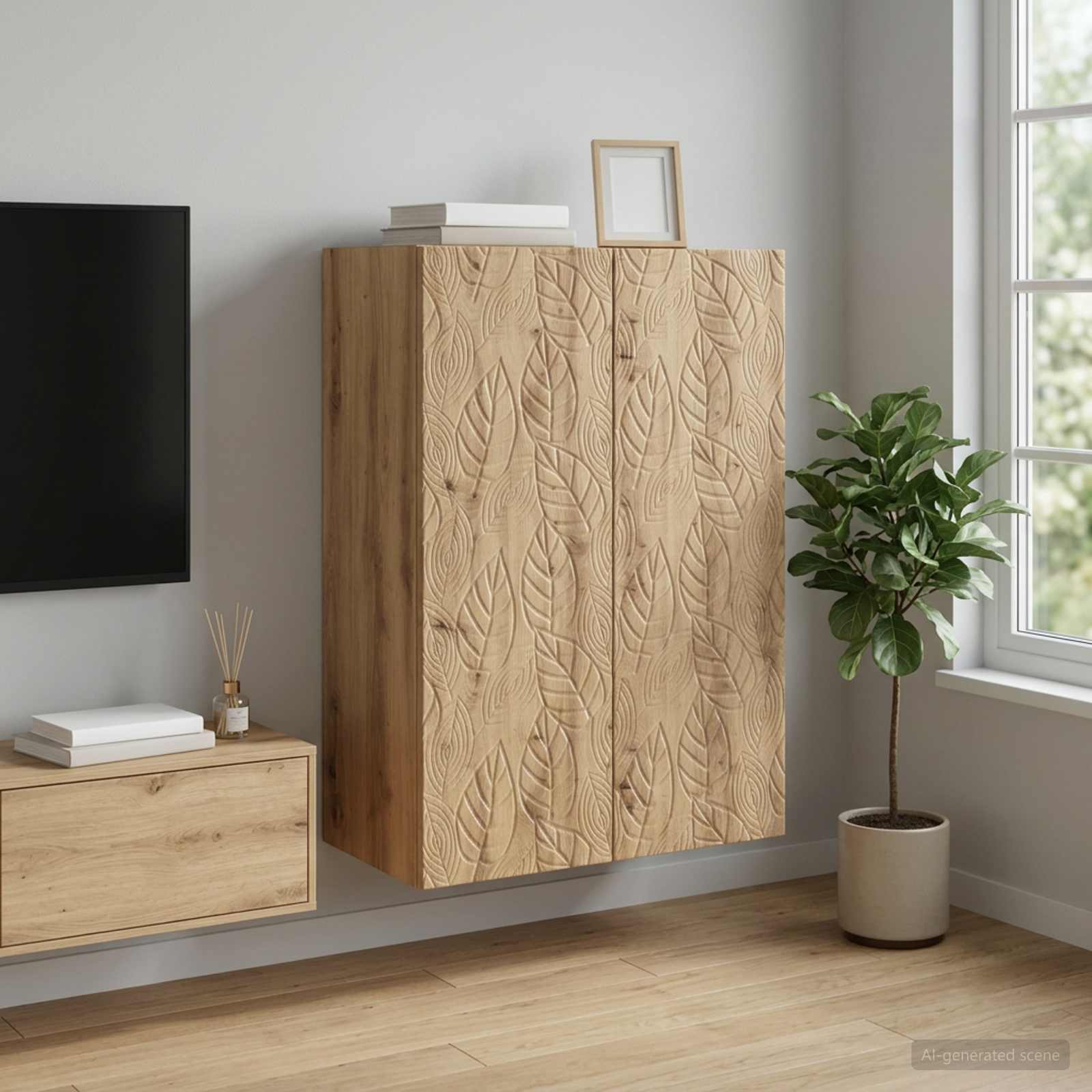 vidaXL Wall-Mounted Cabinet 66 x 34.5 x 90 cm Engineered Wood 1