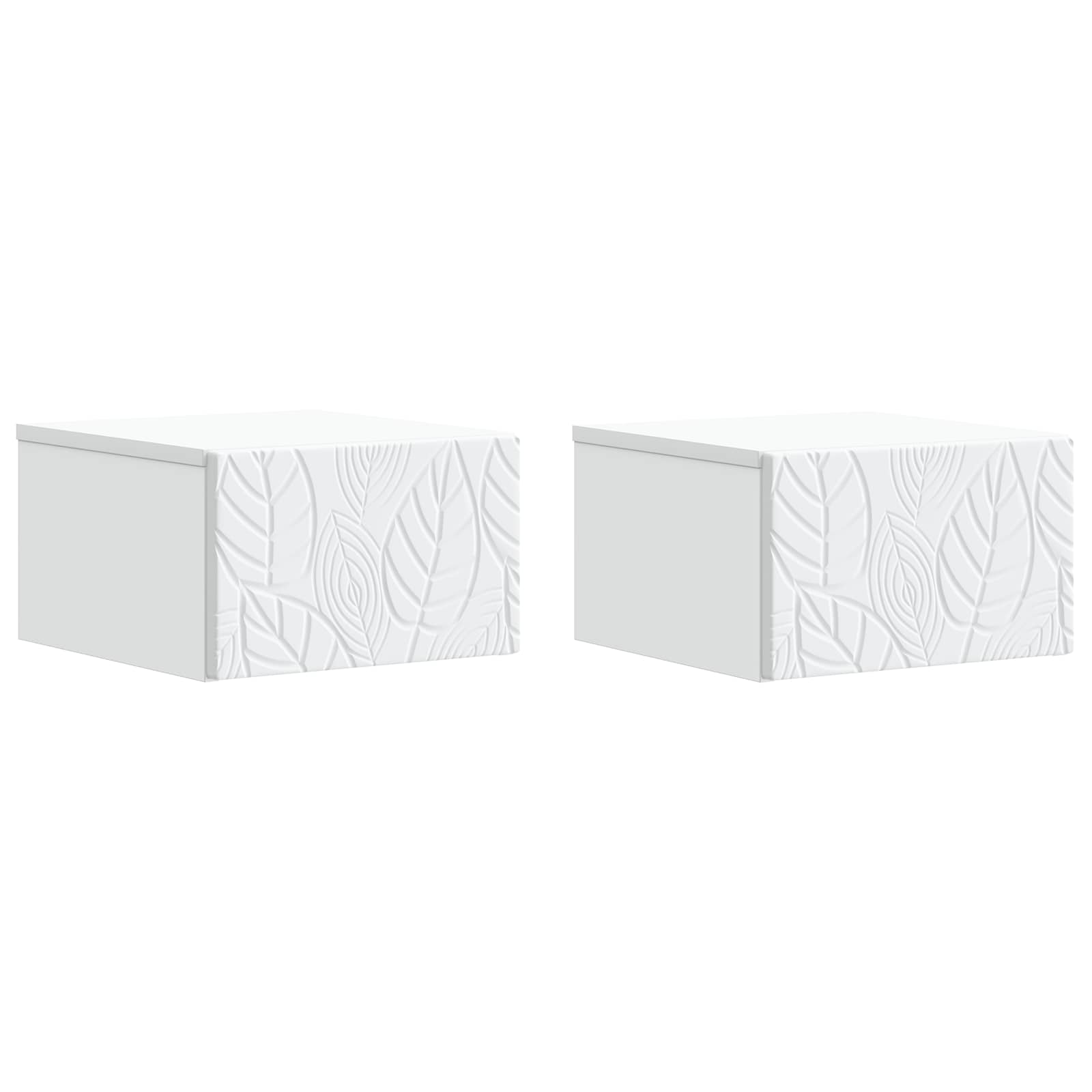 vidaXL Wall-Mounted Bedside Cabinet 2 pcs White 49 x 34.5 x 20 cm 2