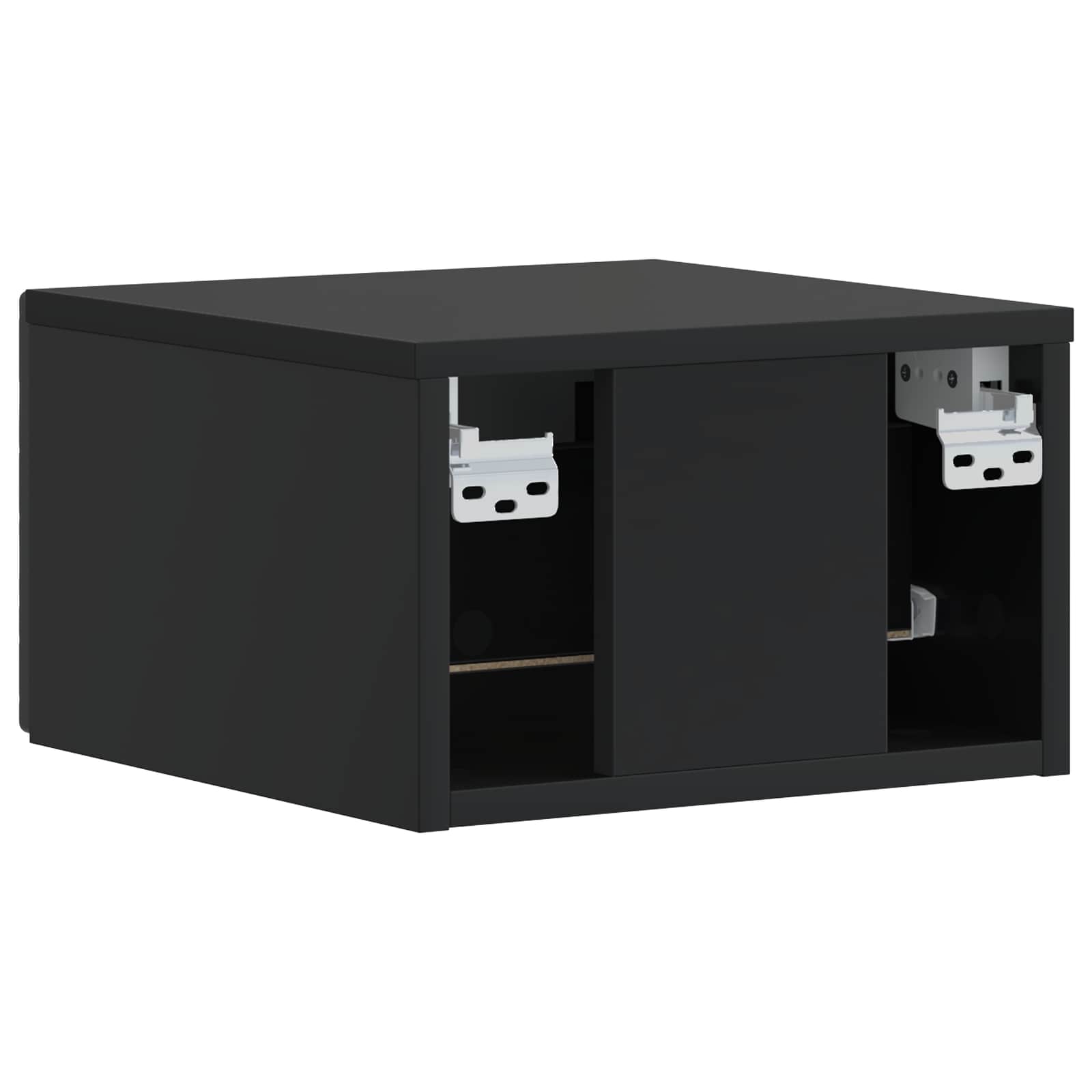 vidaXL Wall-Mounted Bedside Cabinet Black 49 x 34.5 x 20 cm 6