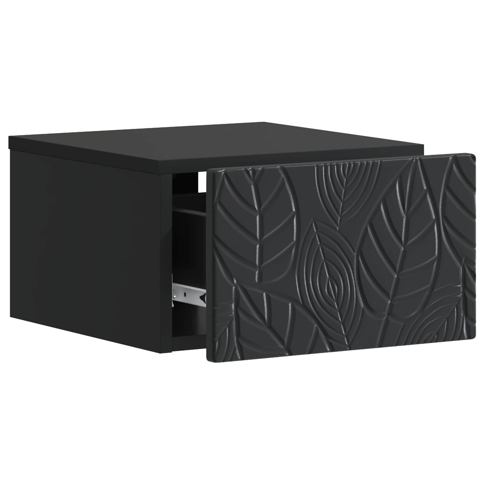vidaXL Wall-Mounted Bedside Cabinet 2 pcs Black 49 x 34.5 x 20 cm 5
