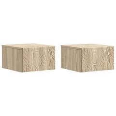 vidaXL Wall-Mounted Bedside Cabinet 2 pcs Sonoma Oak 49 x 34.5 x 20 cm 2