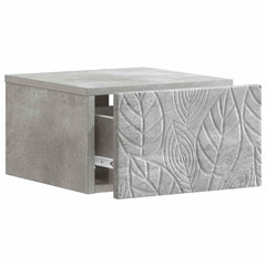 vidaXL Wall-Mounted Bedside Cabinet Concrete Grey 49 x 34.5 x 20 cm 3