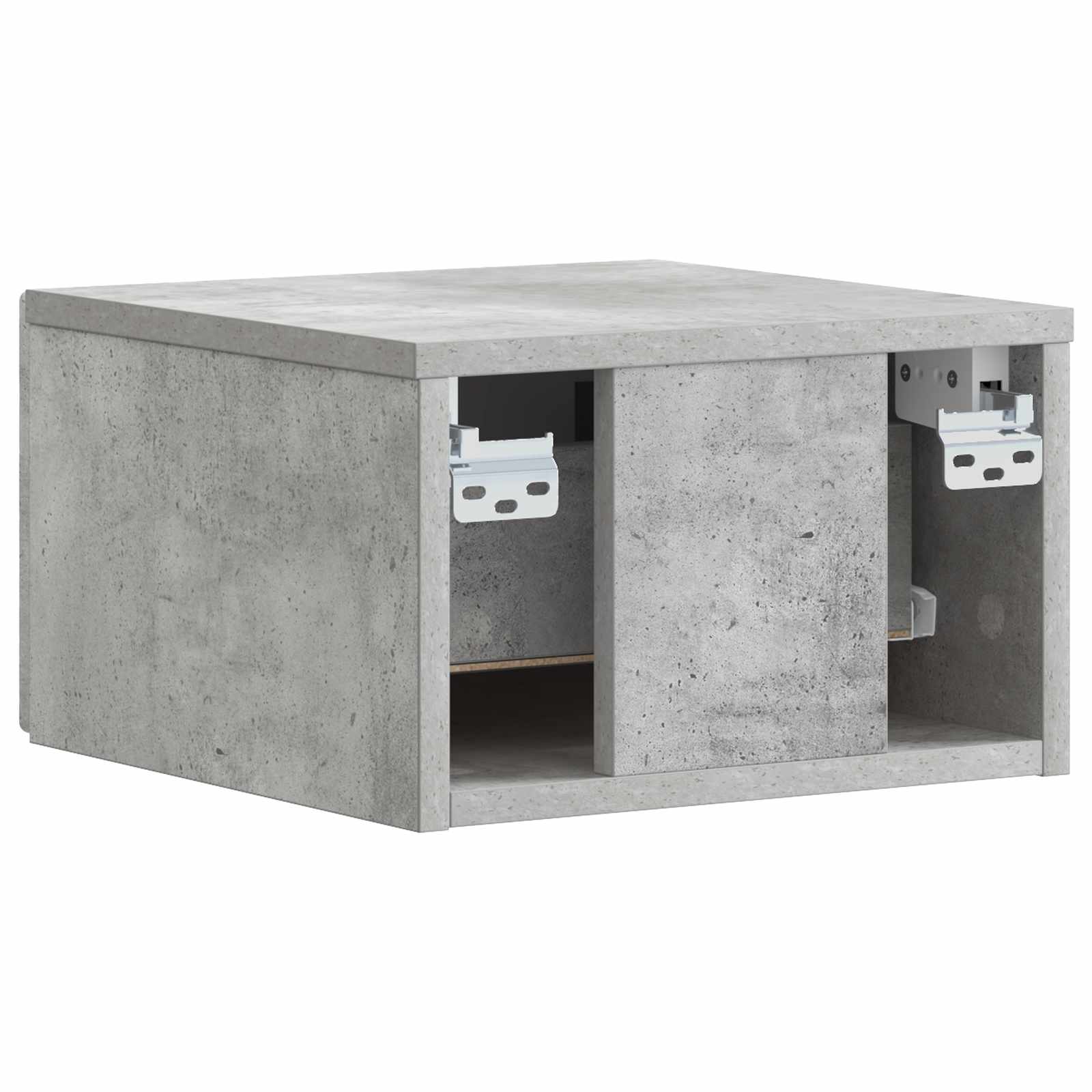 vidaXL Wall-Mounted Bedside Cabinet Concrete Grey 49 x 34.5 x 20 cm 6