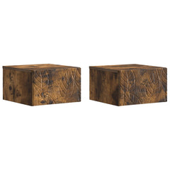vidaXL Wall-Mounted Bedside Cabinet 2 pcs Smoked Oak 49 x 34.5 x 20 cm 2
