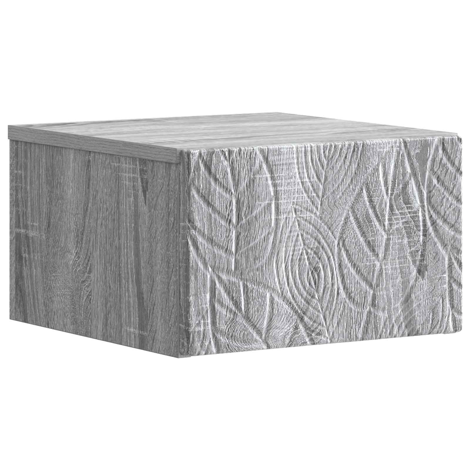 vidaXL Wall-Mounted Bedside Cabinet 2 pcs Grey Sonoma 4