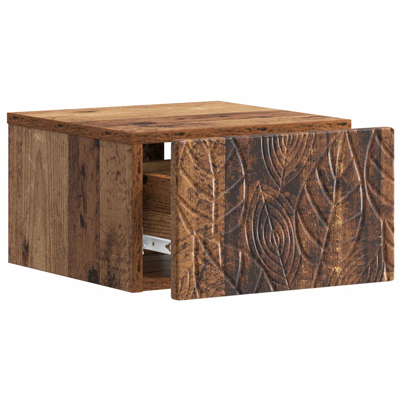 vidaXL Wall-Mounted Bedside Cabinet 2 pcs Old Wood 49 x 34.5 x 20 cm 5