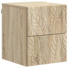 vidaXL Wall-Mounted Bedside Cabinet Sonoma Oak 34.5 x 33 x 40 cm 2