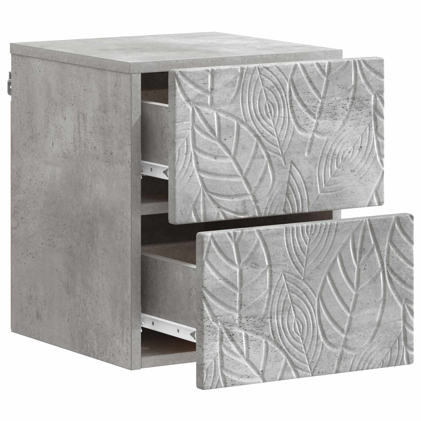 vidaXL Wall-Mounted Bedside Cabinet Concrete Grey 34.5 x 33 x 40 cm 3