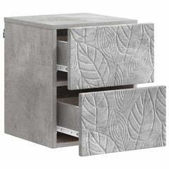 vidaXL Wall-Mounted Bedside Cabinet Concrete Grey 34.5 x 33 x 40 cm 3