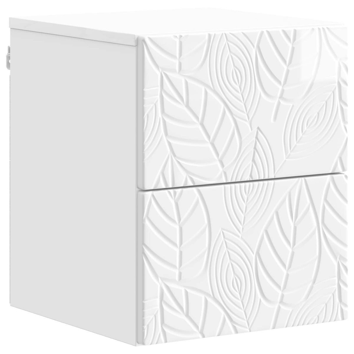 vidaXL Wall-Mounted Bedside Cabinet 2 pcs High Gloss White 4