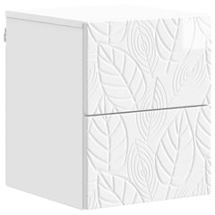 vidaXL Wall-Mounted Bedside Cabinet 2 pcs High Gloss White 4