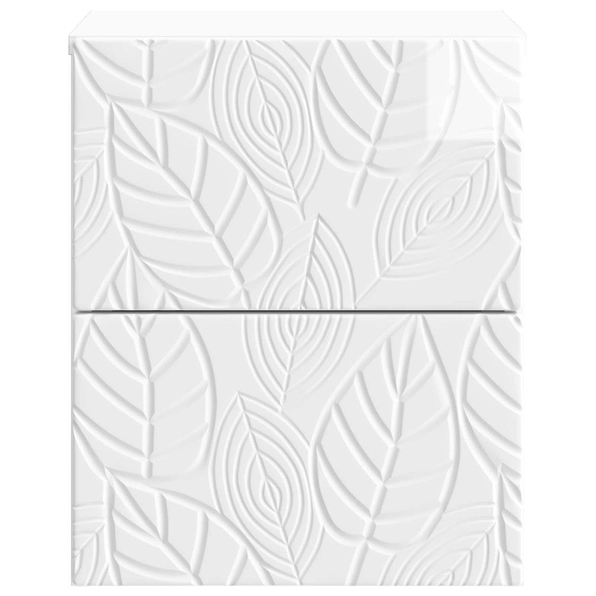 vidaXL Wall-Mounted Bedside Cabinet 2 pcs High Gloss White 6