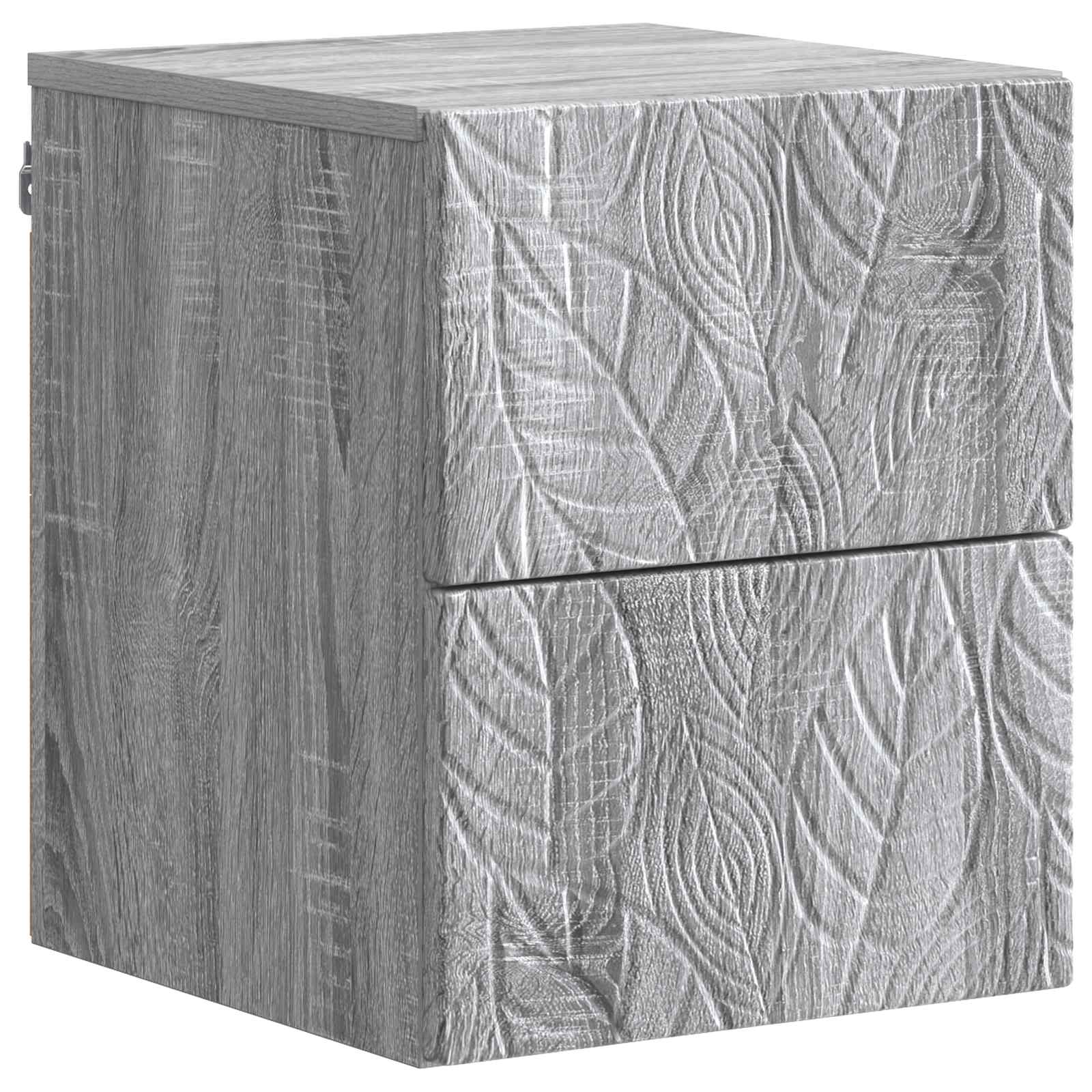 vidaXL Wall-Mounted Bedside Cabinet Grey Sonoma 34.5 x 33 x 40 cm 2
