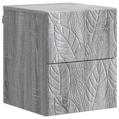 vidaXL Wall-Mounted Bedside Cabinet Grey Sonoma 34.5 x 33 x 40 cm 2