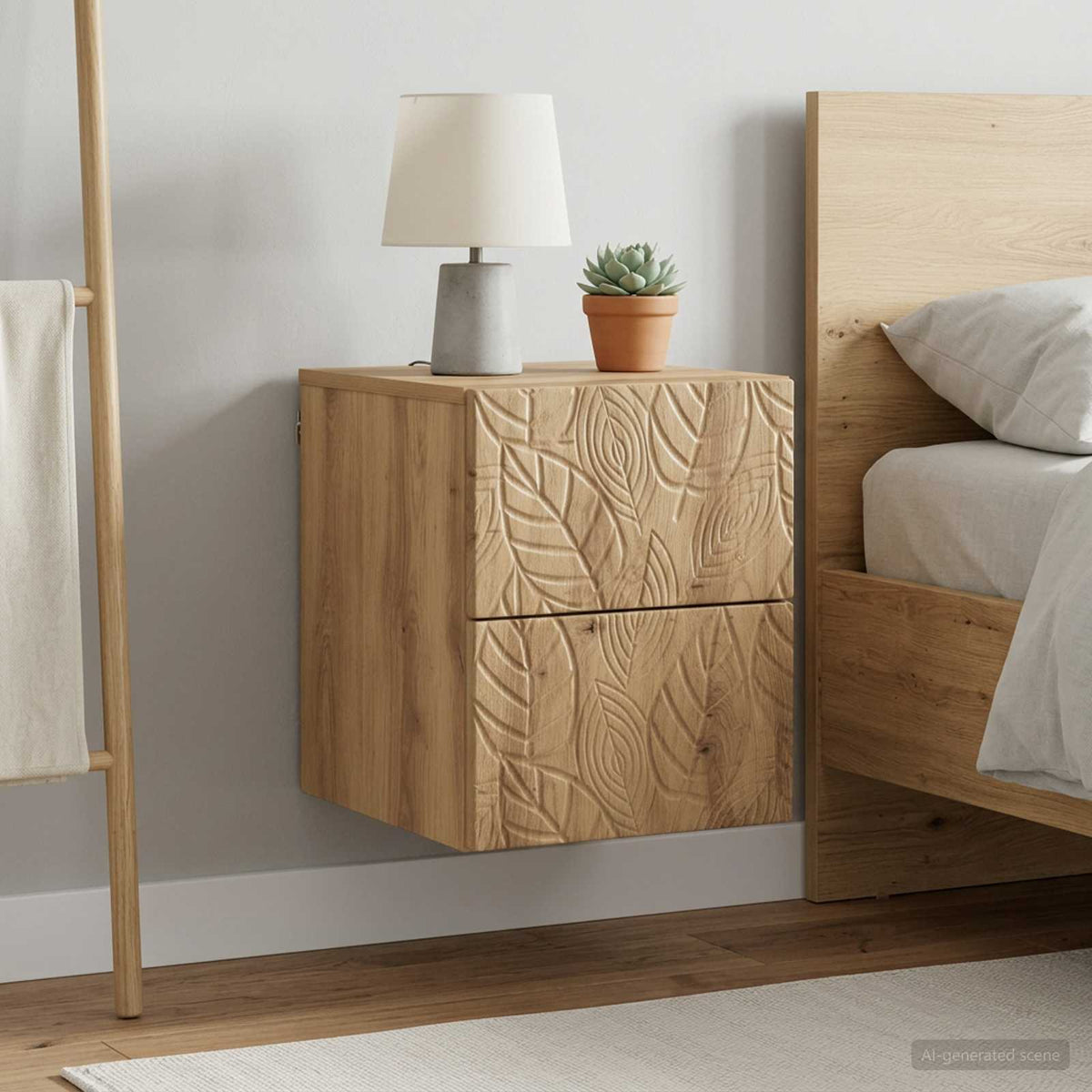 vidaXL Wall-Mounted Bedside Cabinet 34.5 x 33 x 40 cm