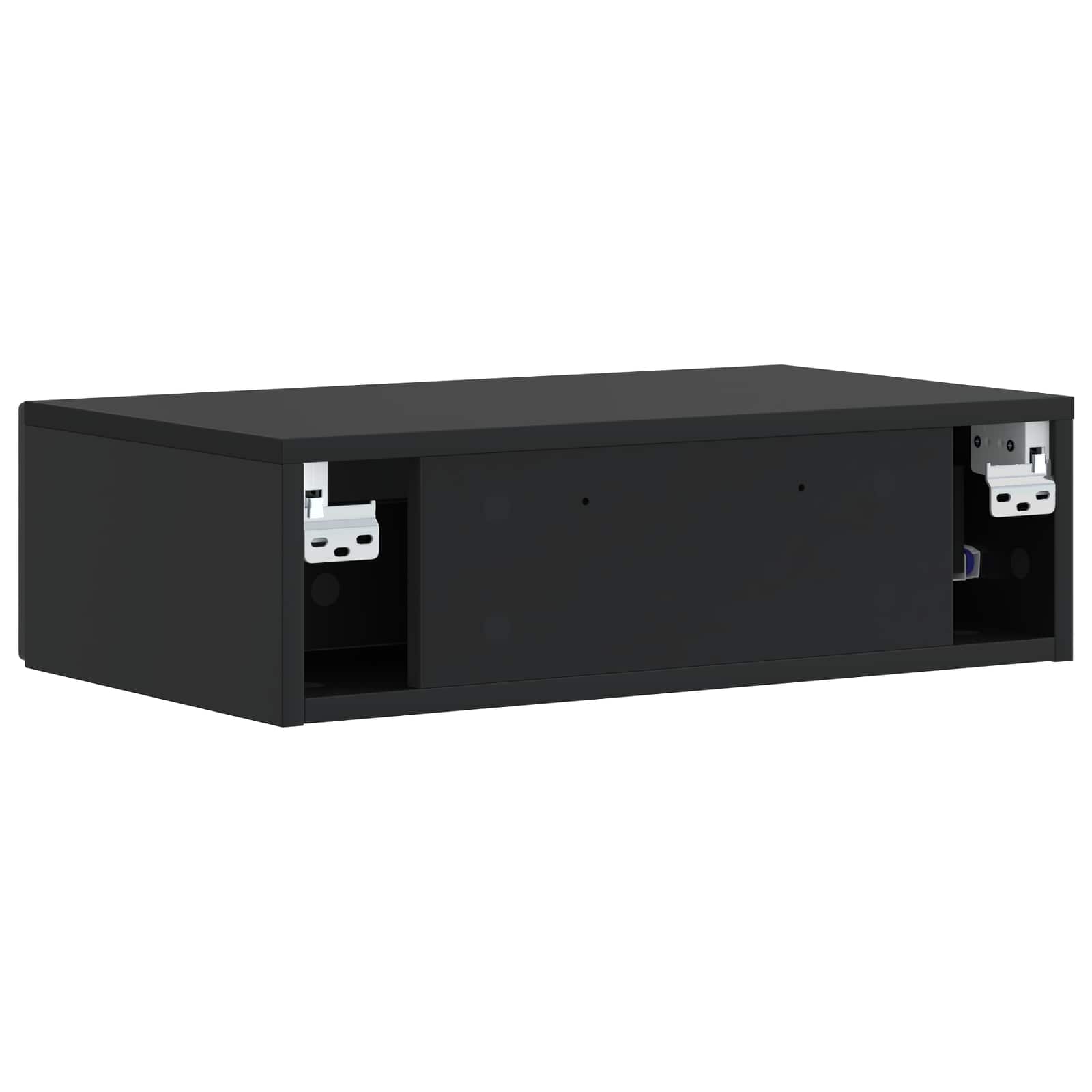 vidaXL Wall-Mounted Side Table 59 x 34.5 x 17 cm Engineered Wood Black 6