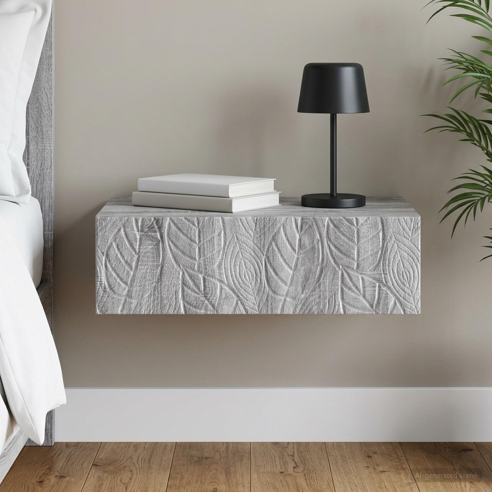 vidaXL Wall-Mounted Side Table 59 x 34.5 x 17 cm Engineered Wood 1