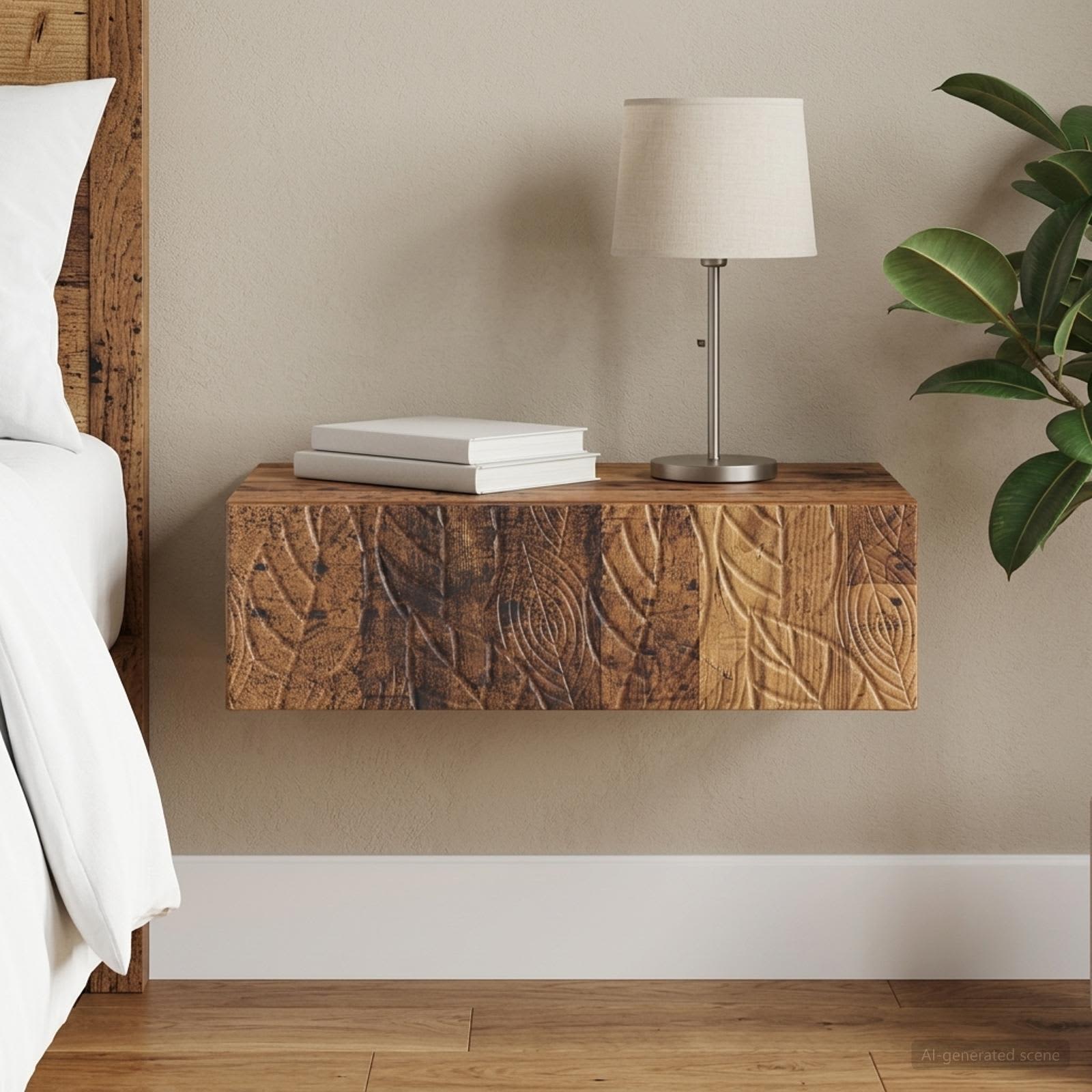 vidaXL Wall-Mounted Side Table 59 x 34.5 x 17 cm Engineered Wood 1