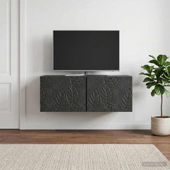 vidaXL Wall-Mounted TV Cabinet 98 x 41 x 30 cm Black Engineered Wood 3