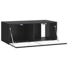 vidaXL Wall-Mounted TV Cabinet 98 x 41 x 30 cm Black Engineered Wood 4