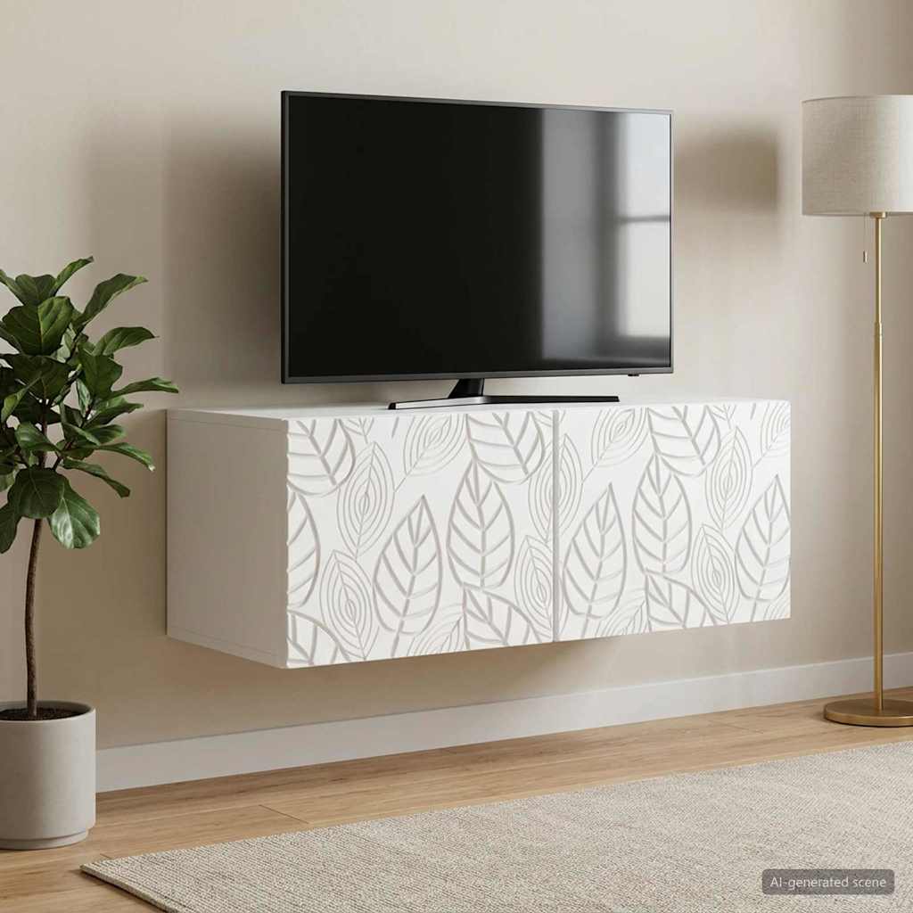 vidaXL Wall-Mounted TV Cabinet 59.5 x 31 cm White Engineered Wood 1