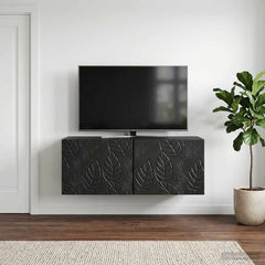 vidaXL Wall-Mounted TV Cabinet 59.5 x 31 cm Black Engineered Wood 3