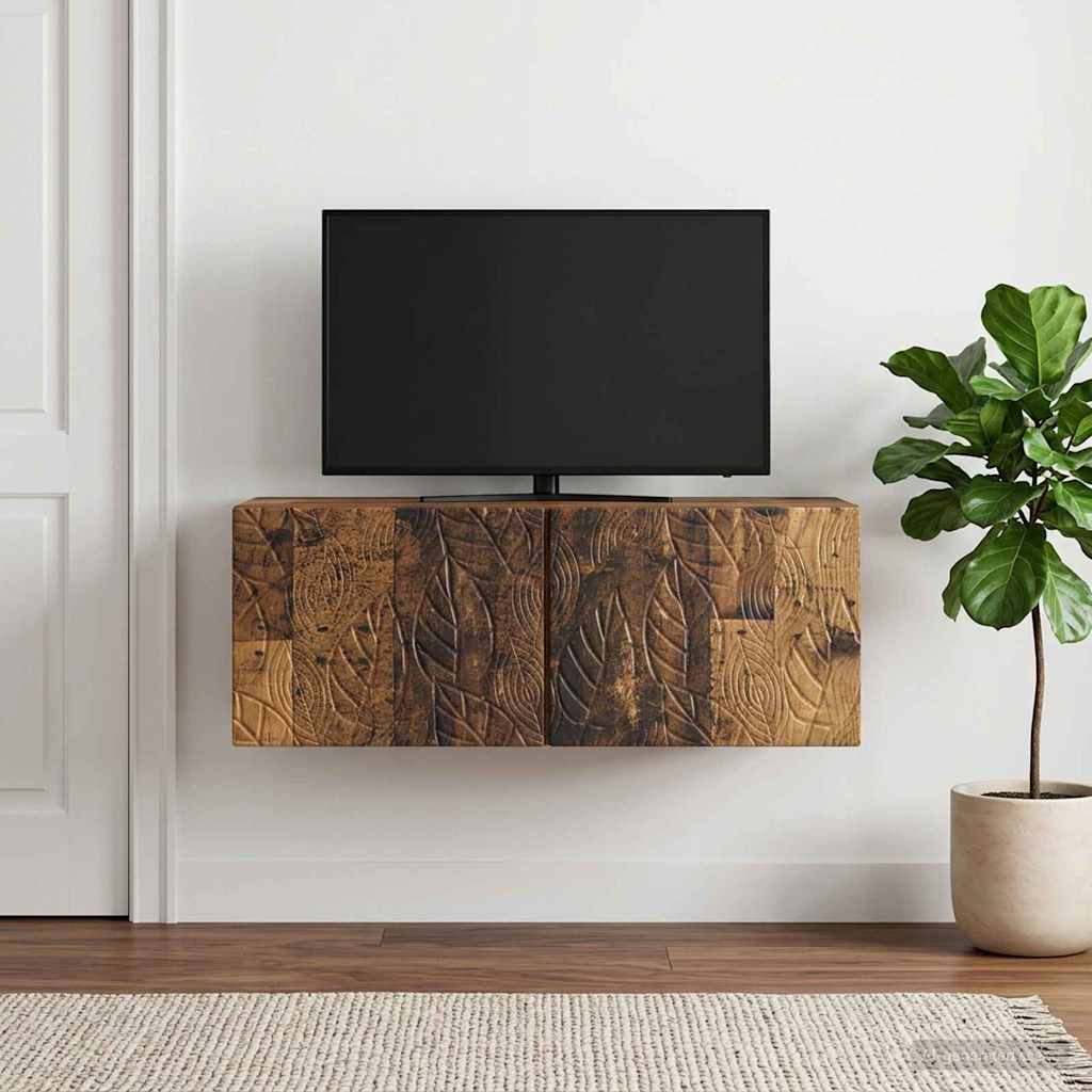 vidaXL Wall-Mounted TV Cabinet 59.5 x 31 cm Old Wood Engineered Wood 3