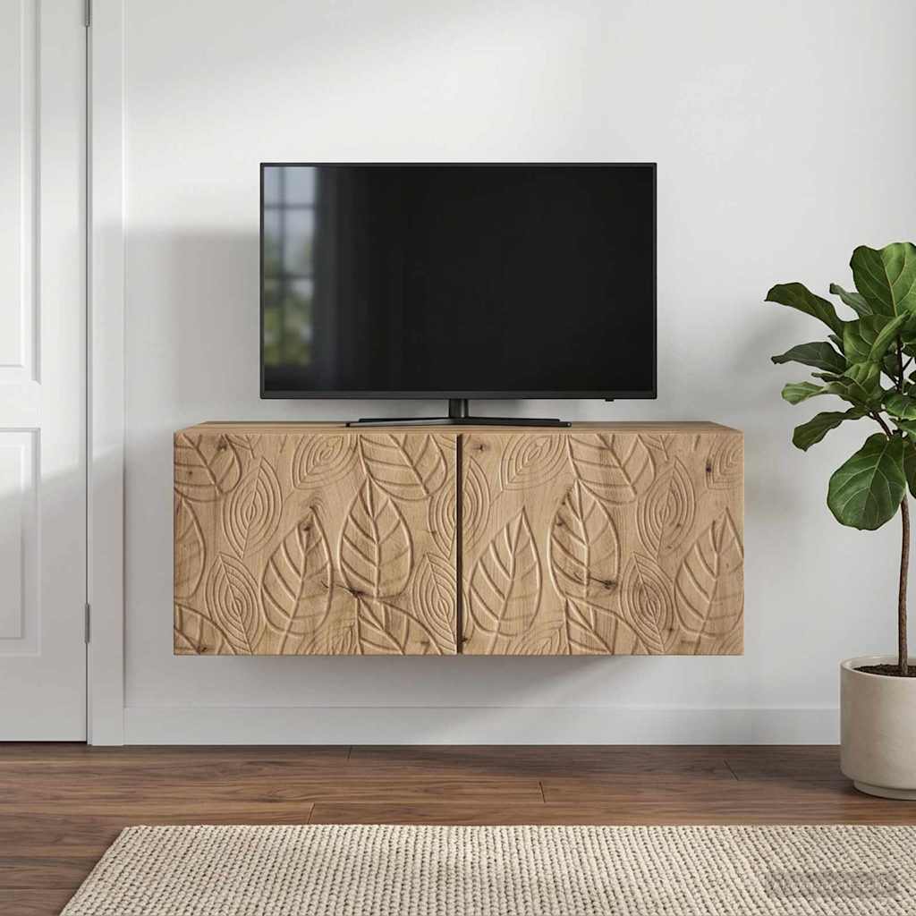 vidaXL Wall-Mounted TV Cabinet 59.5 x 31 cm Artisan Oak 1
