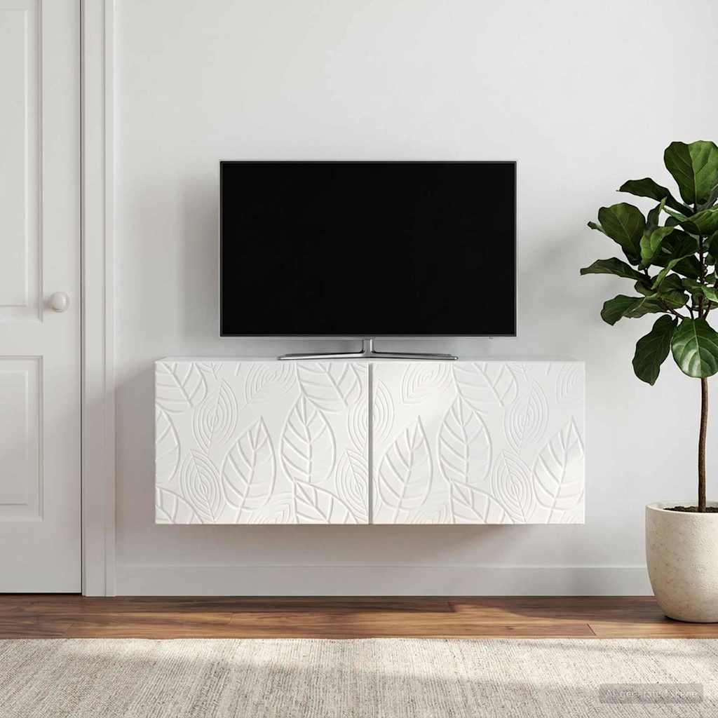 vidaXL Wall-Mounted TV Cabinet 98 x 31 cm High Gloss White 3