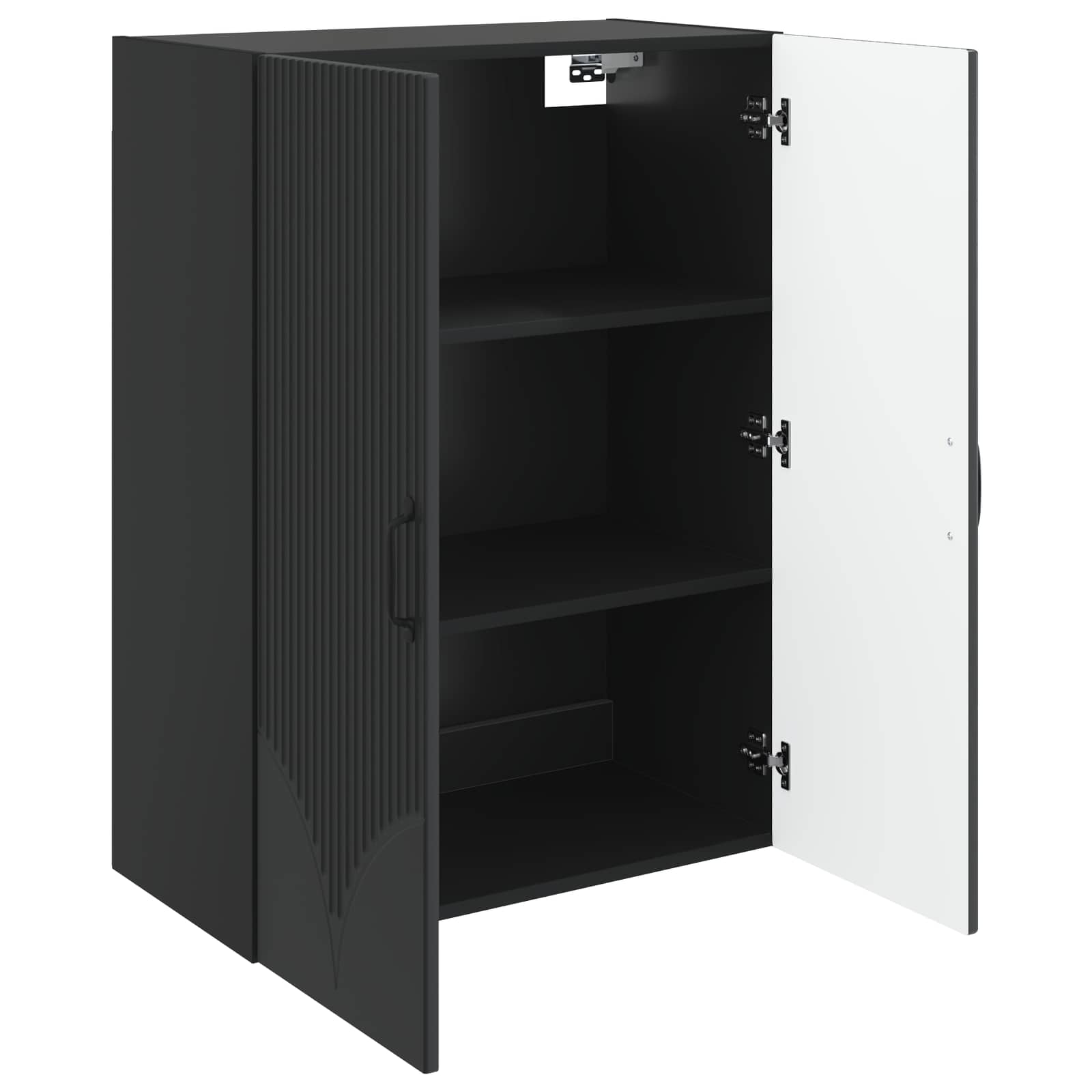 vidaXL Wall-Mounted Cabinet 66 x 34.5 x 90 cm Engineered Wood Black 3