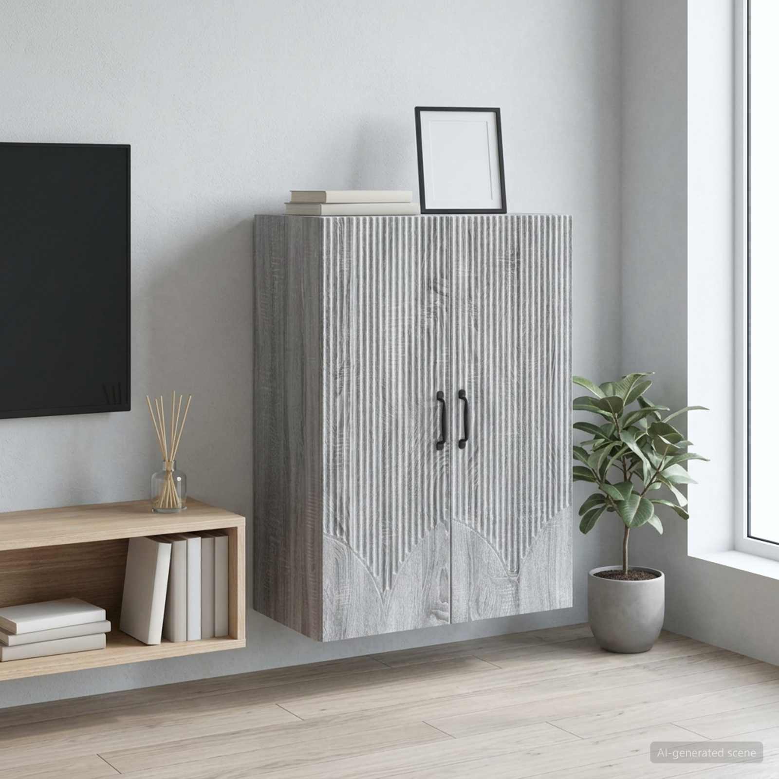 vidaXL Wall-Mounted Cabinet 66 x 34.5 x 90 cm Engineered Wood 1