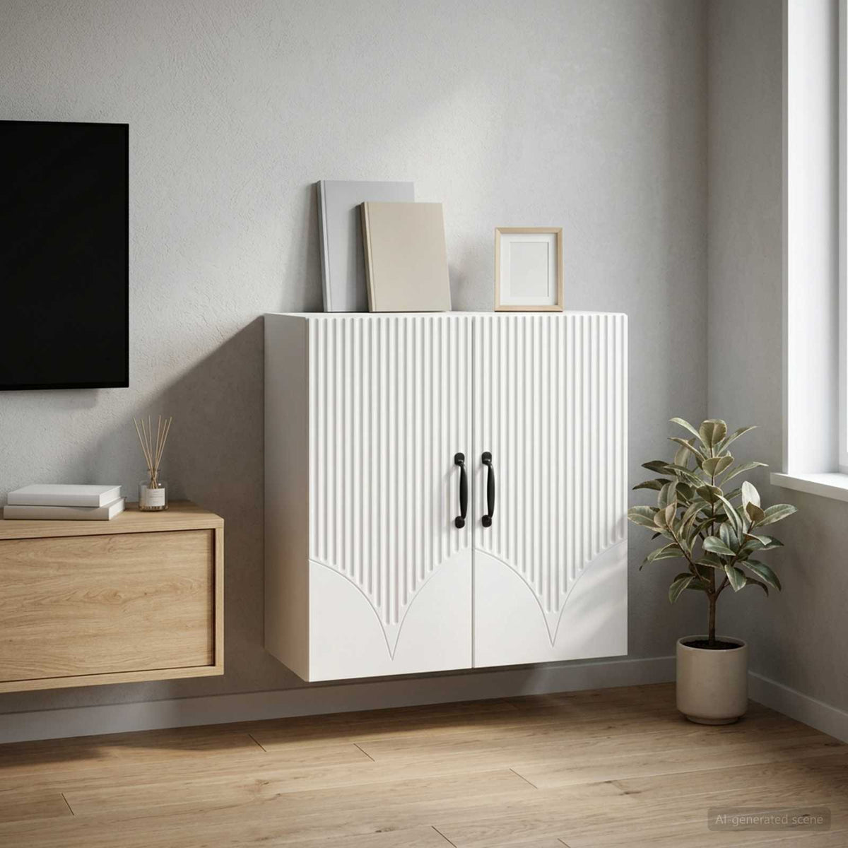 Wall-Mounted Cabinet 59 x 31 x 60 cm Engineered Wood White