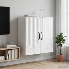 Wall-Mounted Cabinet 59 x 31 x 60 cm Engineered Wood High gloss white