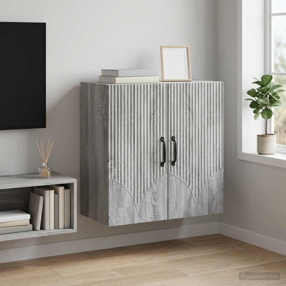 Wall-Mounted Cabinet 59 x 31 x 60 cm Engineered Wood Grey sonoma