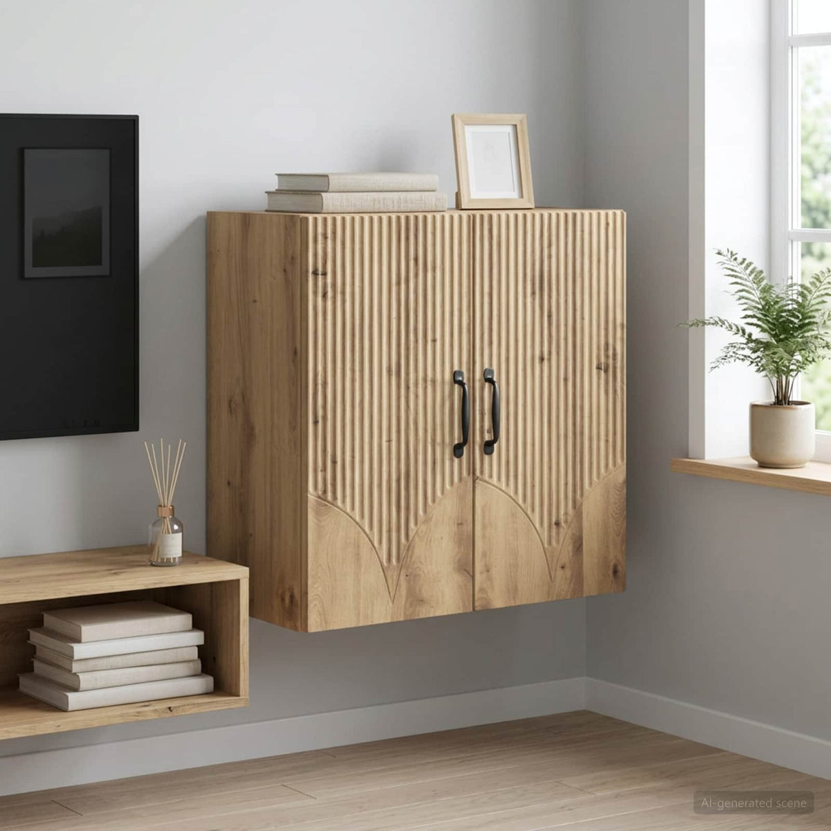Wall-Mounted Cabinet 59 x 31 x 60 cm Engineered Wood Artisan oak