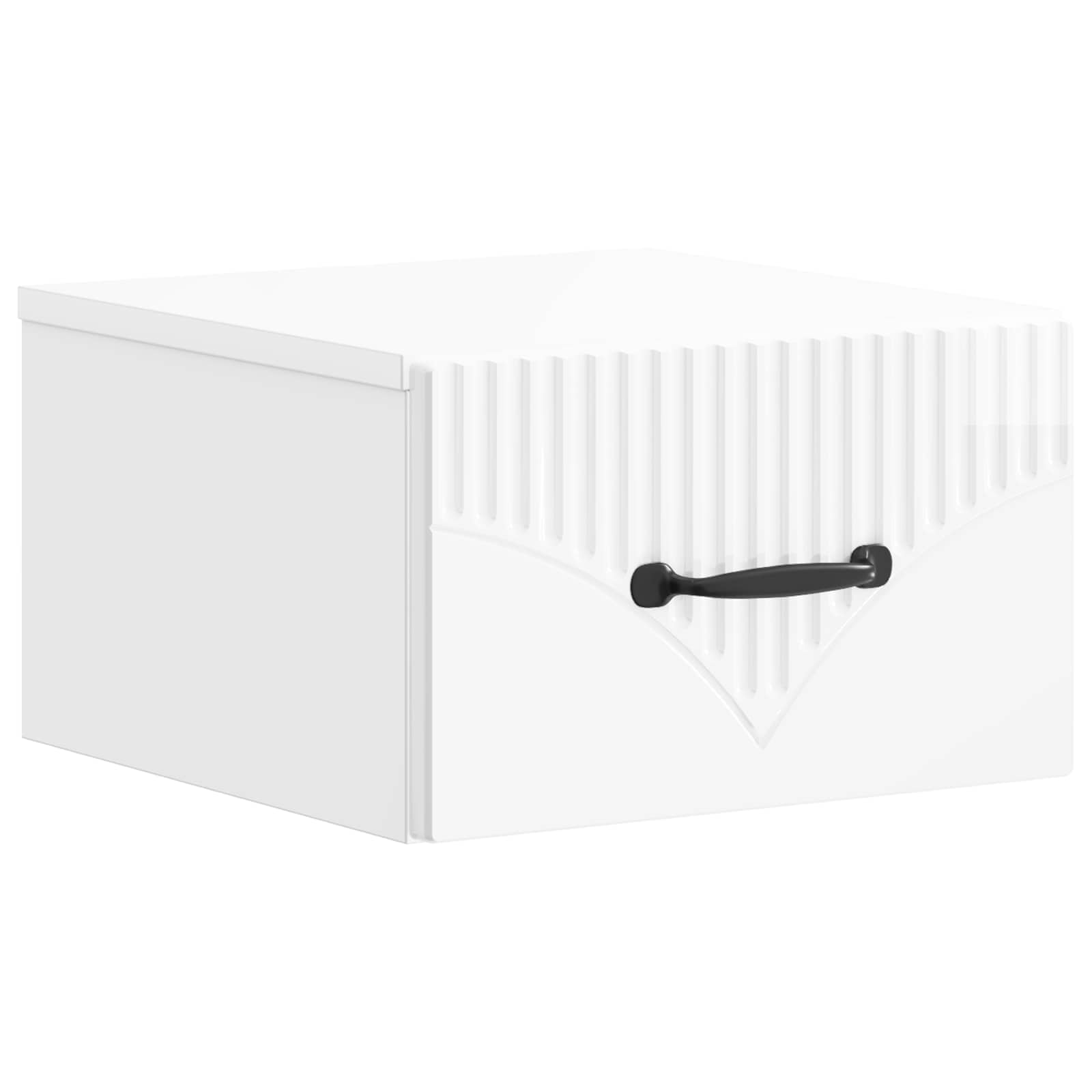 vidaXL Wall-Mounted Bedside Cabinet High Gloss White 34.5 x 33 x 20 cm 2
