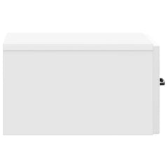 vidaXL Wall-Mounted Bedside Cabinet High Gloss White 34.5 x 33 x 20 cm 6