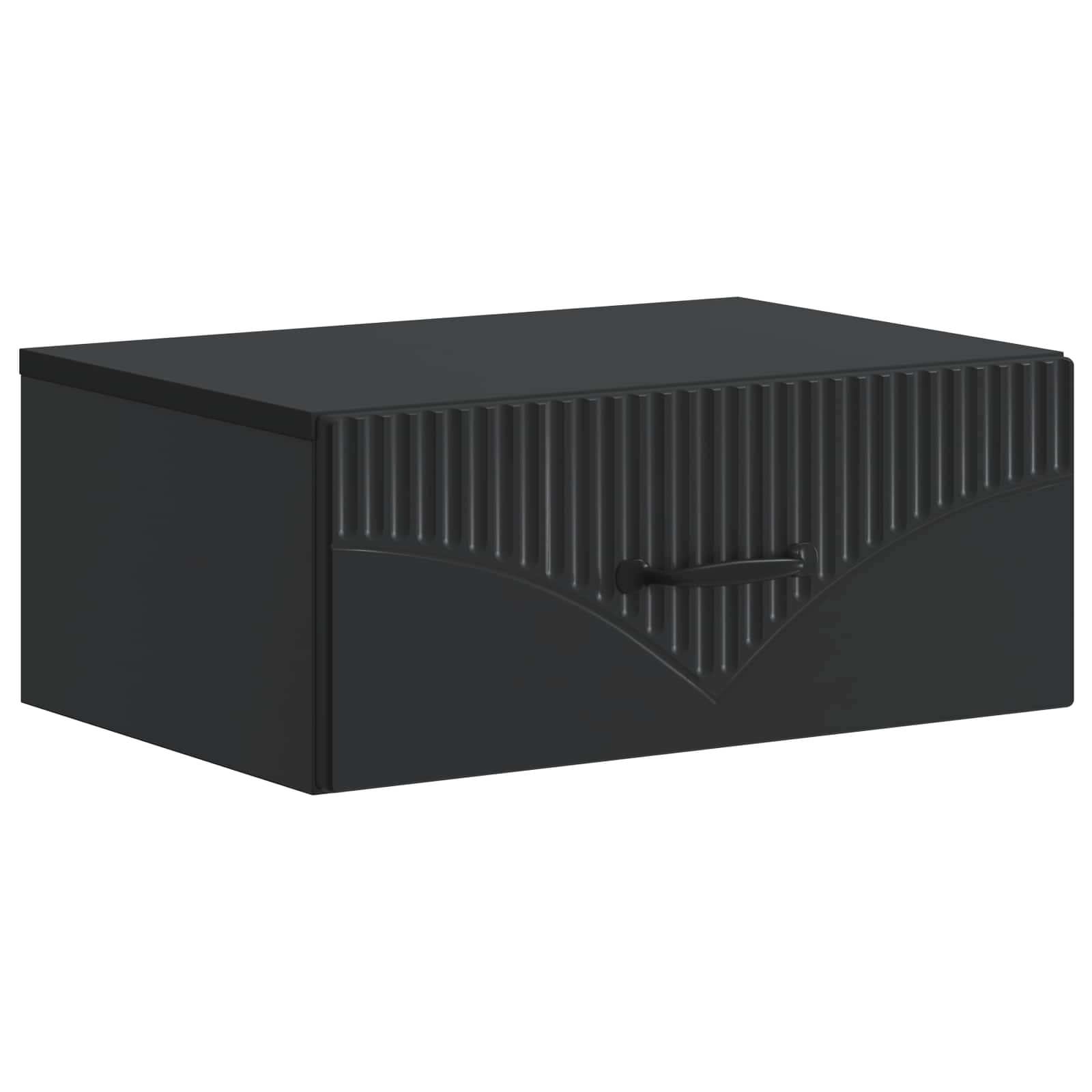vidaXL Wall-Mounted Bedside Cabinet Black 49 x 34.5 x 20 cm 2