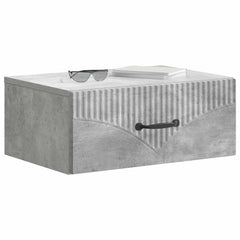 vidaXL Wall-Mounted Bedside Cabinet 2 pcs Concrete Grey 3