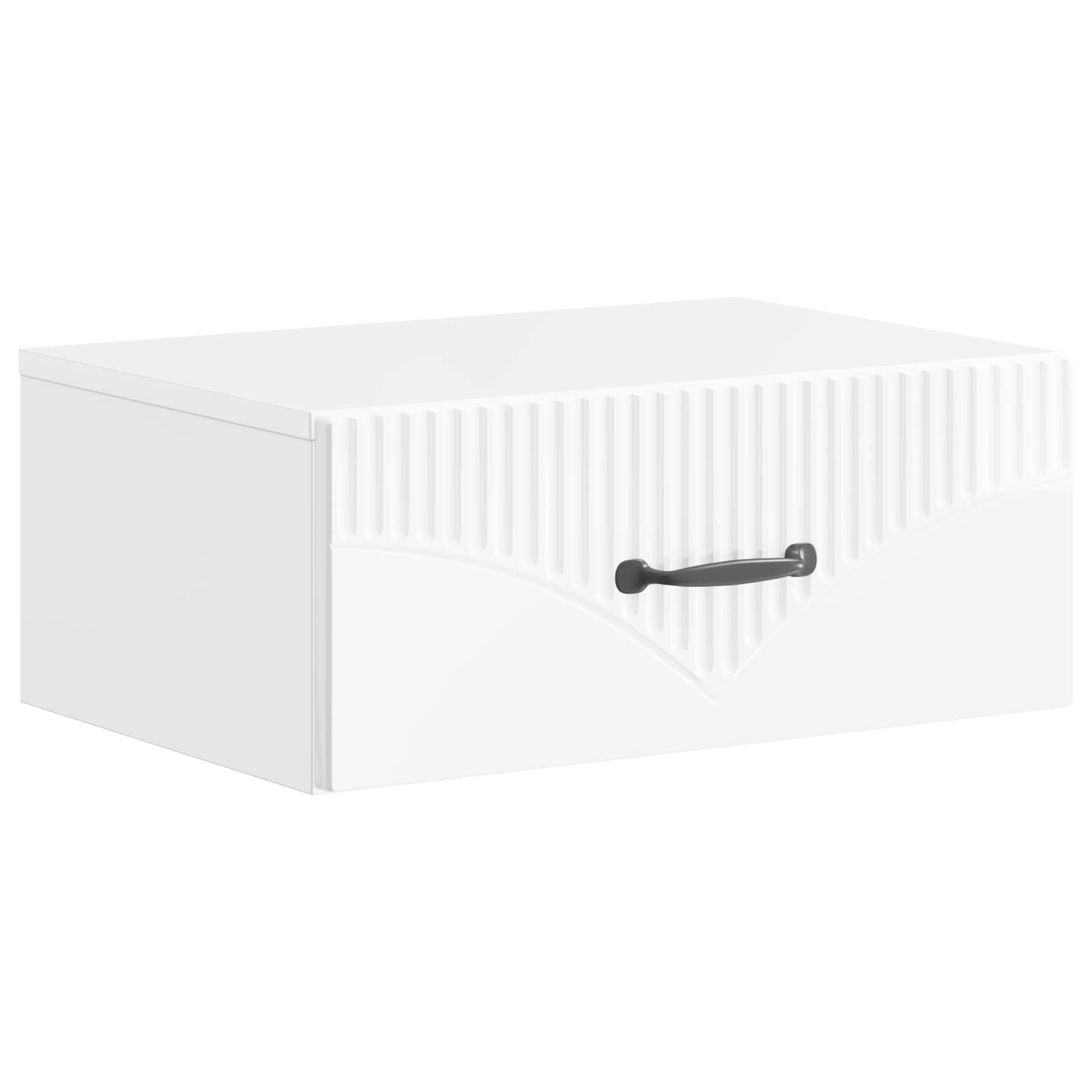 vidaXL Wall-Mounted Bedside Cabinet High Gloss White 49 x 34.5 x 20 cm 2