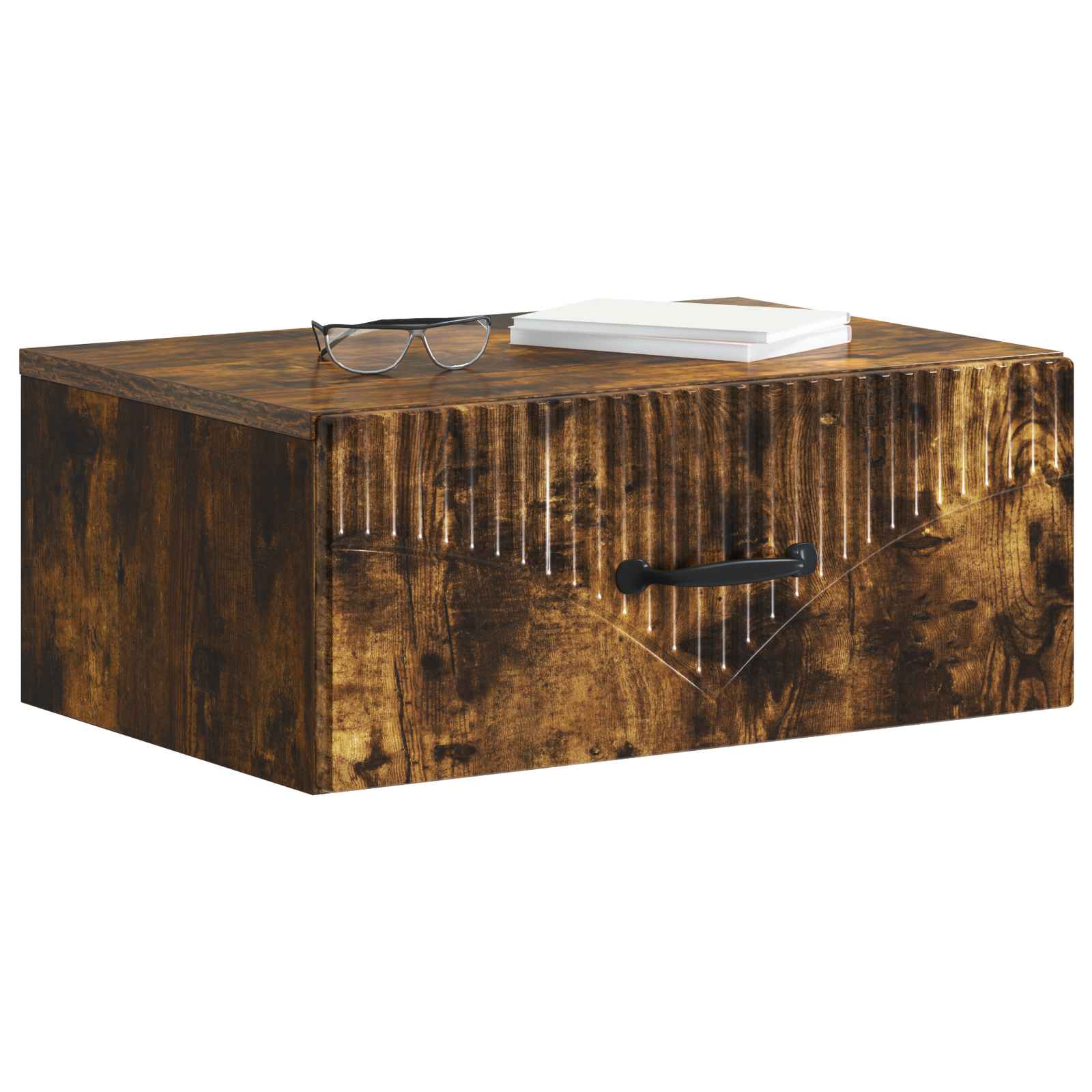 vidaXL Wall-Mounted Bedside Cabinet 2 pcs Smoked Oak 49 x 34.5 x 20 cm 3