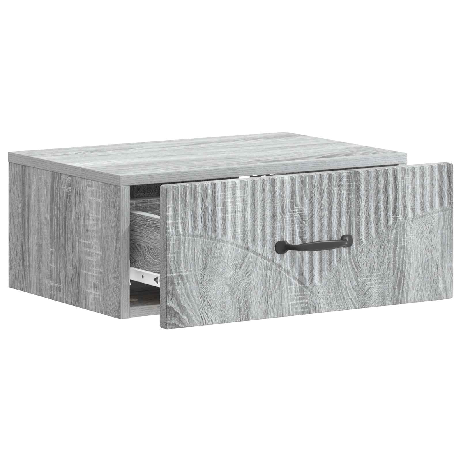 vidaXL Wall-Mounted Bedside Cabinet 2 pcs Grey Sonoma 6